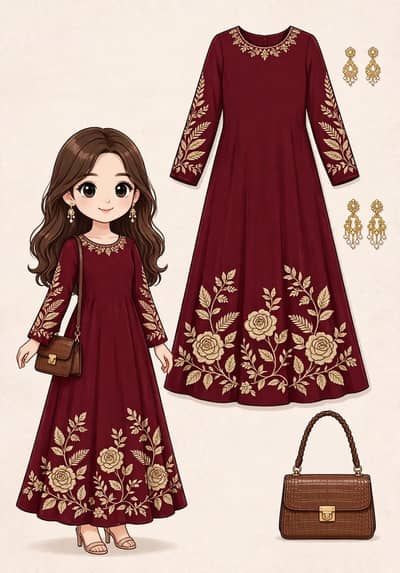 Maroon floral maxi.