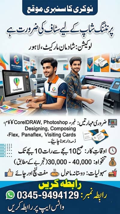 Required Graphic Designer Urdu English composing Printing