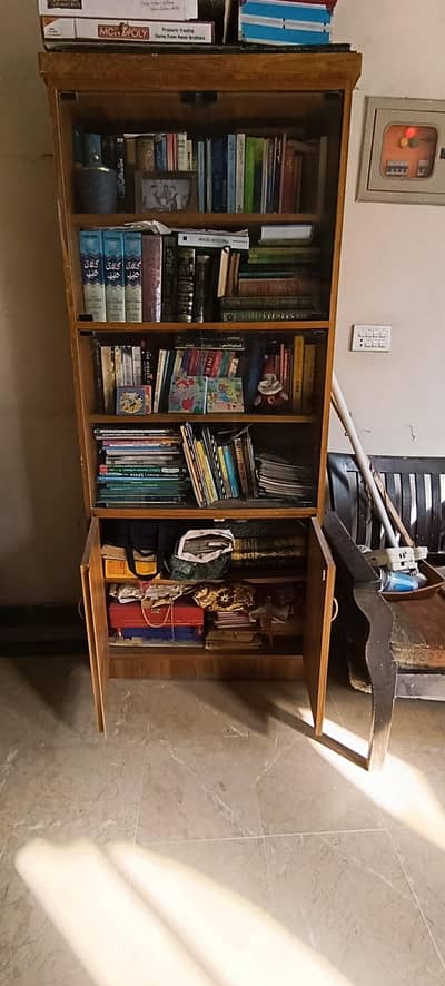 Book Rack Shelve Cupboard with Glass Front