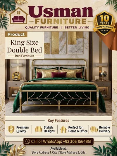 Bed Set//Double Bed//Single Bed// Iron Bed//Steel Bed/ 03051564851