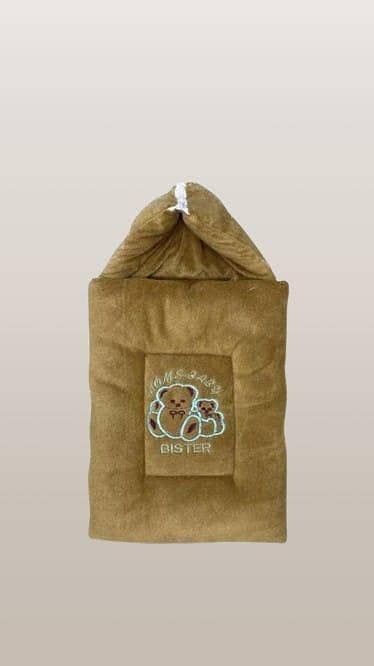 Branded velvet carry nest hooded warm