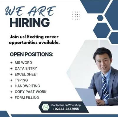 Simple typing job ms word excel home base working for males & female