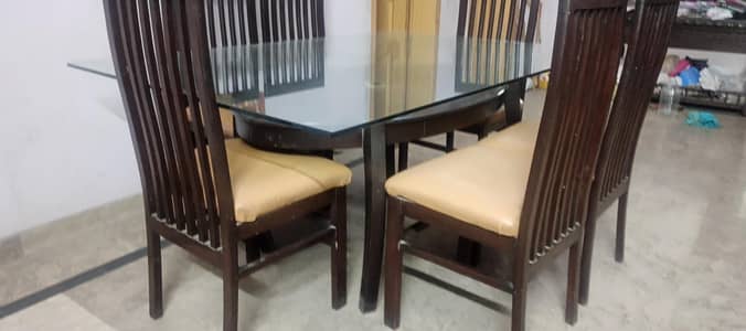 Wood 4 x 6 Dinning Table with 6 Chairs