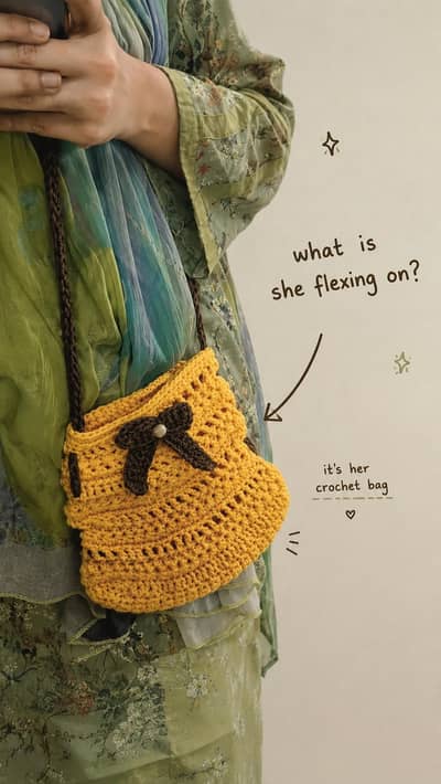 Crochet cross body bag