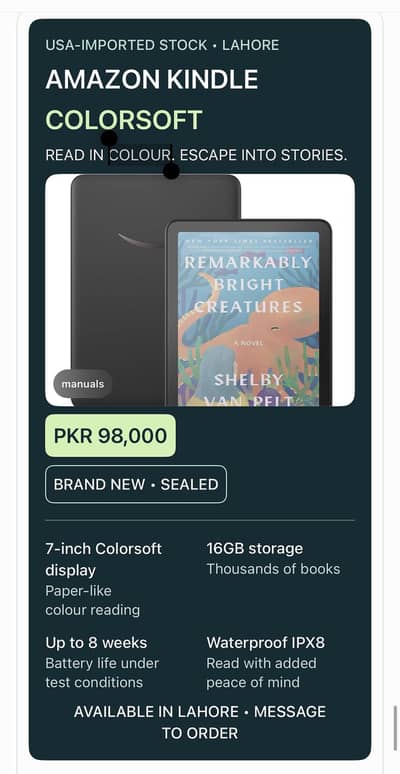Amazon Kindle Colorsoft 16GB | New | USA Imported