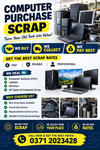 COMPUTER, PC & LAPTOP SCRAP PURCHASE IN BEST MARKET RATES