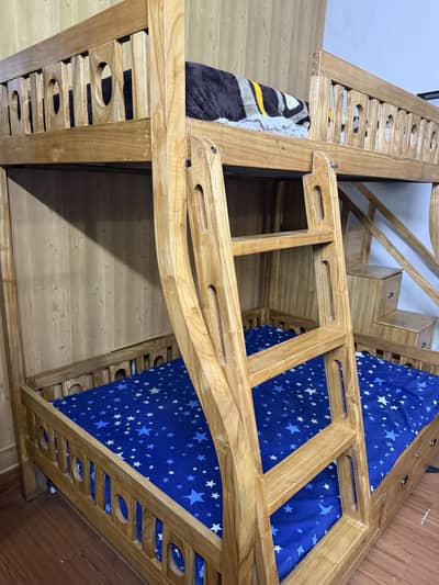 Bunk Bed Wooden with mattresses/ Parts are detachable