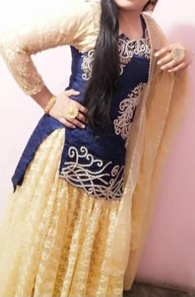 embroided shirt with lehanga