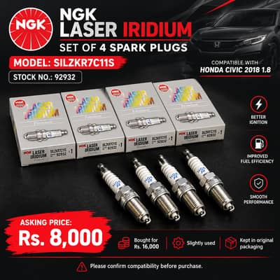 NGK Laser Iridium Spark Plugs Set of 4 – Honda Civic 2018 1.8