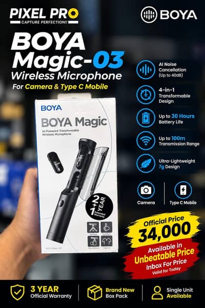 Boya Magic 03 Type C+ Camera mic dual 03249107656
