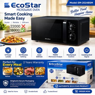 EcoStar Microwave Oven 700W | 2 Year Warranty | Rs. 18,000