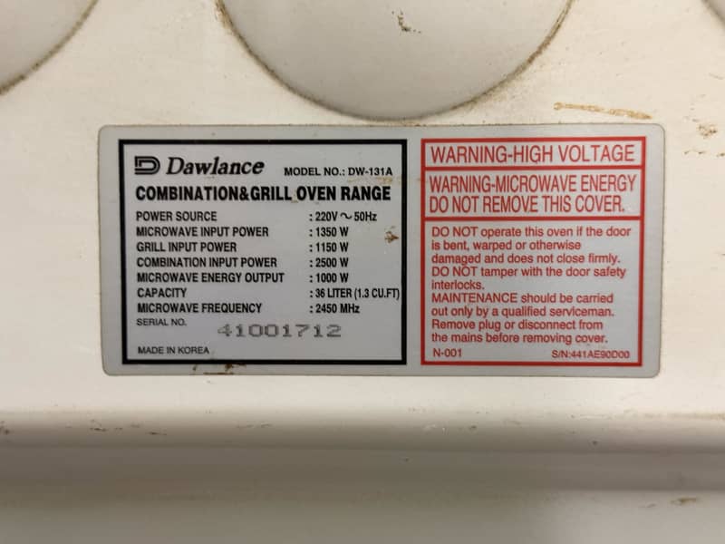 Dawlance microwave 7