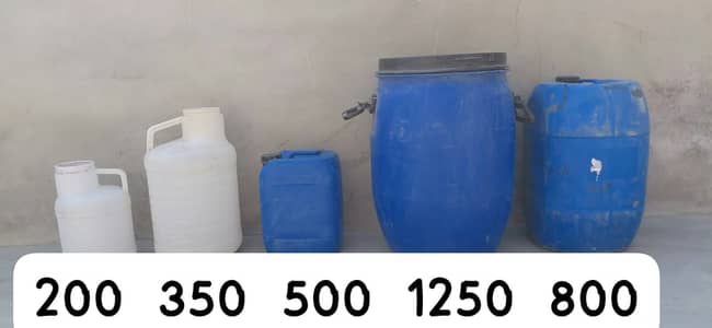 Water Drum, Can and Bottles for water storage