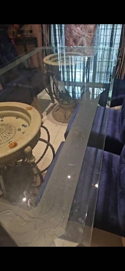 only glass top of dining