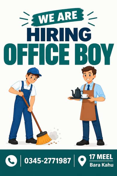 Office Boy Required in Bharakahu 17 Meel