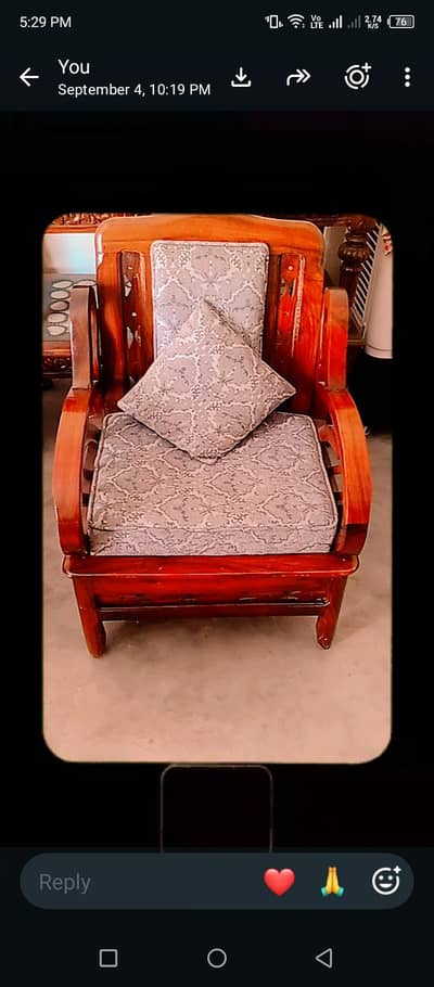5 seater sofa set-sheesham wood structure 3+ 1+1
