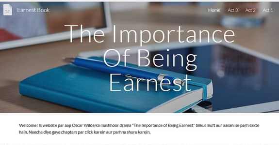 The Importance of Being Earnest Complete Book Website For Sale