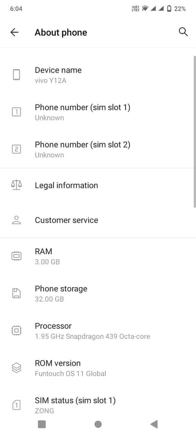 Vivo Y12A