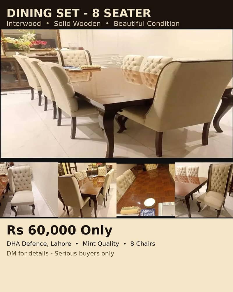 Dining Set 8 Seater With Table 0