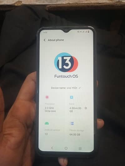 Vivo Y02t - 4GB 64GB - PTA Approved - صاف ستھرا - ڈبہ چارجر کے ساتھ