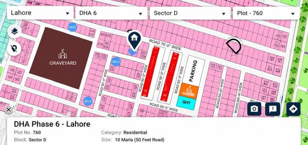 Prime Location Possession Plot for Sale in DHA Phase 6, Block D | DB Pole Clear