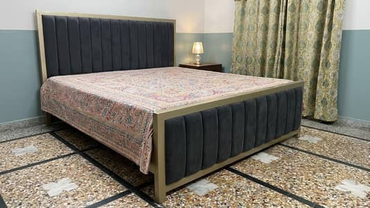Heavy Iron frame Bed along with mattress