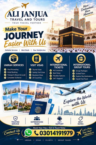 Umrah Packages | Visit Visas | International Tickets | Group Tours