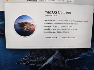 Macbook pro 2020 i5 16gb 512gb intel