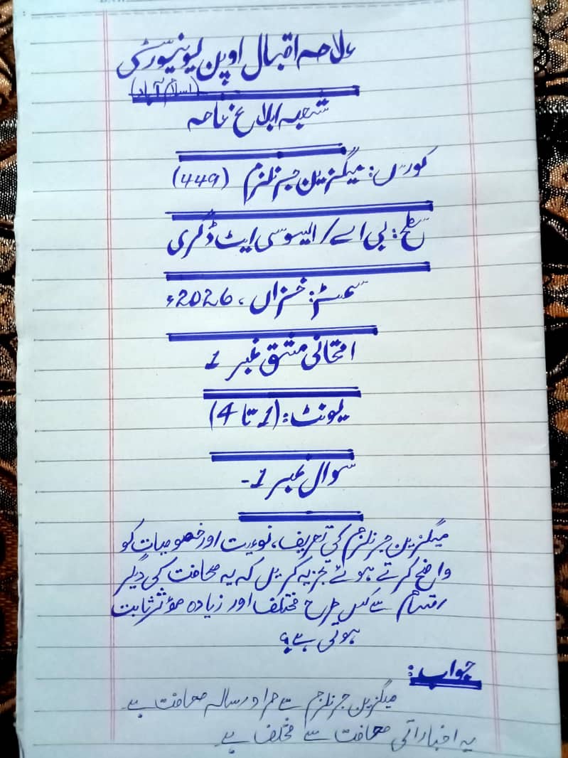 AIOU spring assignment 0