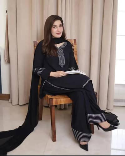2pcs women's Unstitched Embroiderd Suit