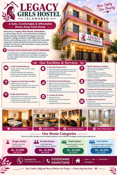 Legacy Girls Hostel G-8/1 Islamabad