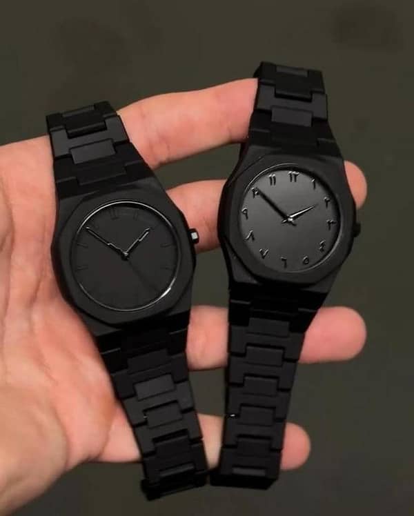 Black Arabic Aura Watch For Men – Elegant Design, Arabic Numerals, Premium Quartz Movement