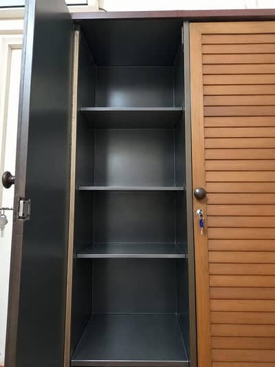 Wooden Double Door Wardrobe with Shelves – For Sale