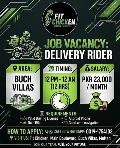 Delivery Rider Required