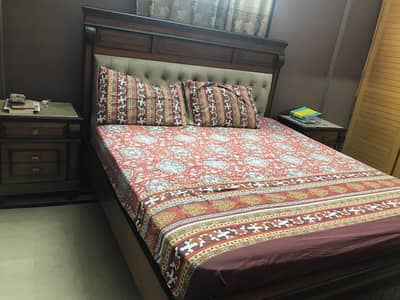 Bedset with side tables dressing & sliding door Cupboard