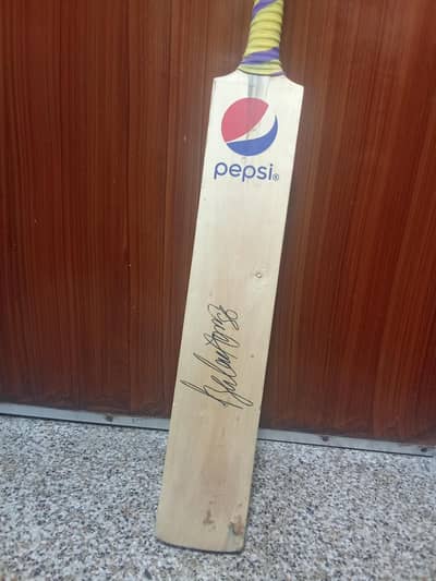 Pepsi tape ball cricket bat with babar azam sign