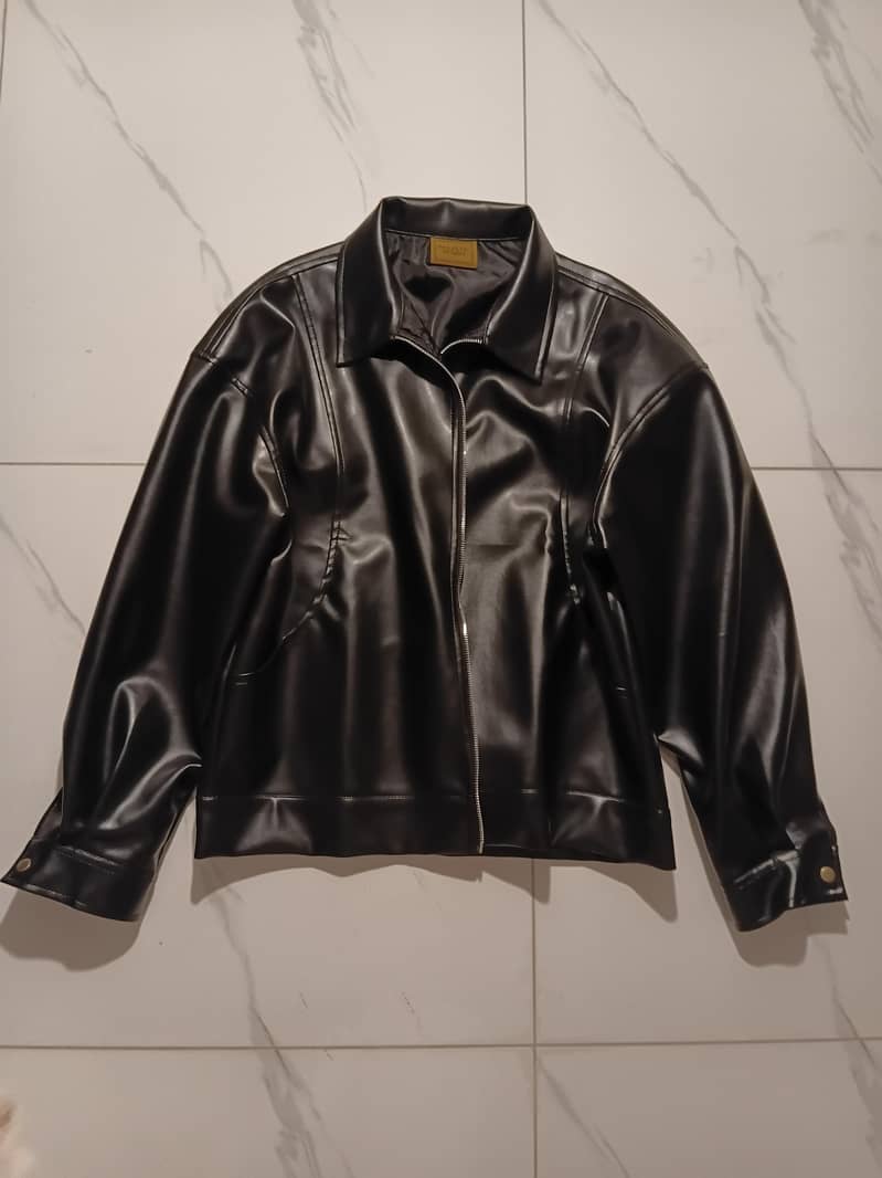 Faux Leather Jacket (Black) 0
