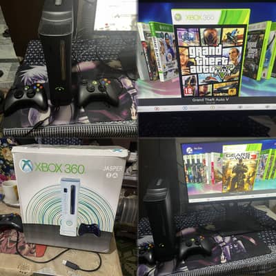 New Xbox 360  20day use 80games instal ek wireless ek wired control