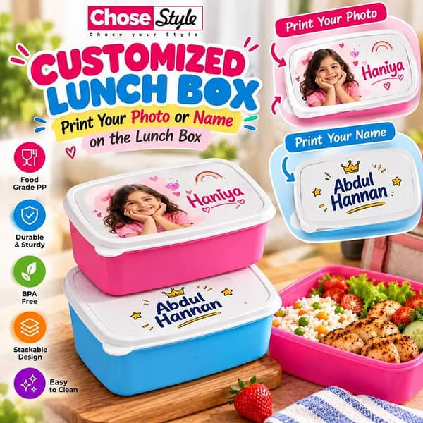 Customized Kids Lunch Box | Custom Name & Photo Tiffin