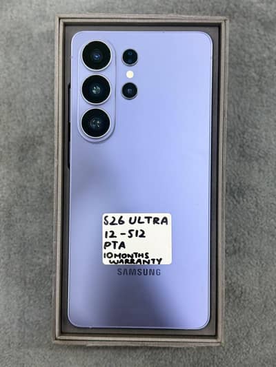 Samsung galaxy S26 ultra voilet 512gb official pta 10 months warranty