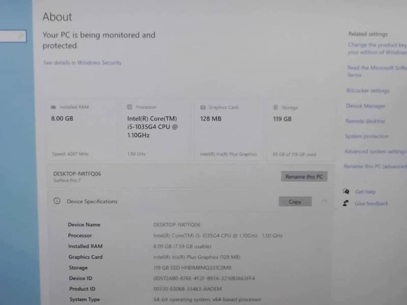 i7 11th gen Microsoft surface pro 7 plus 4