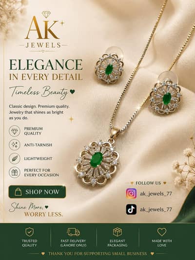 Elegent Green stone pendent set