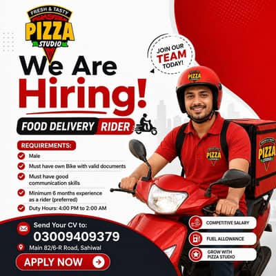 Pizza Delivery Rider Need