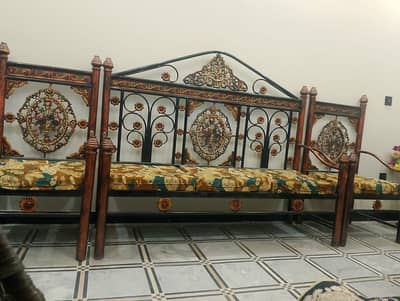 Beautiful Wooden & Iron Bed Set for Sale | Elegant Design
