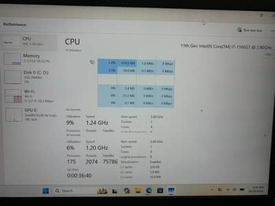 Toshiba Dynabook X-40J i7-11th gen G7 with turbo boost, 24 GB RAM