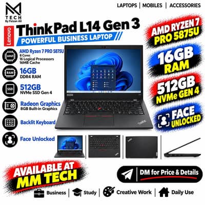 Lenovo Thinkpad L14 Gen 3, AMD Ryzen 7Pro 5875U