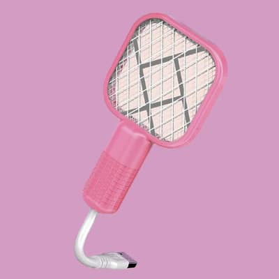 mini USB rechargeable mosquito racket with UV light