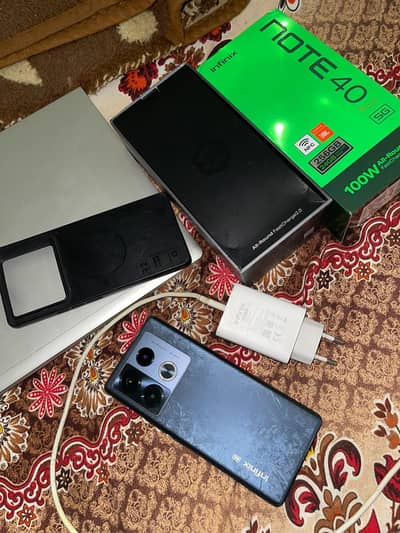 Infinix Note 40 Pro Plus 5G 12+12 256gb complete box 100watt charger
