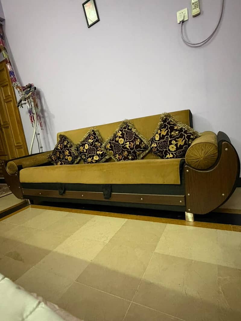 L shape sofa set and 3 seator sofa also 2