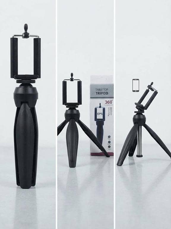 Mini Table Top Tripod Stand - 360° Rotation Mobile Holder for Vlogging & Live Streaming